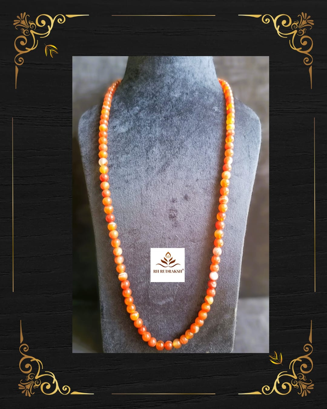 Laal Hakik Stone Mala