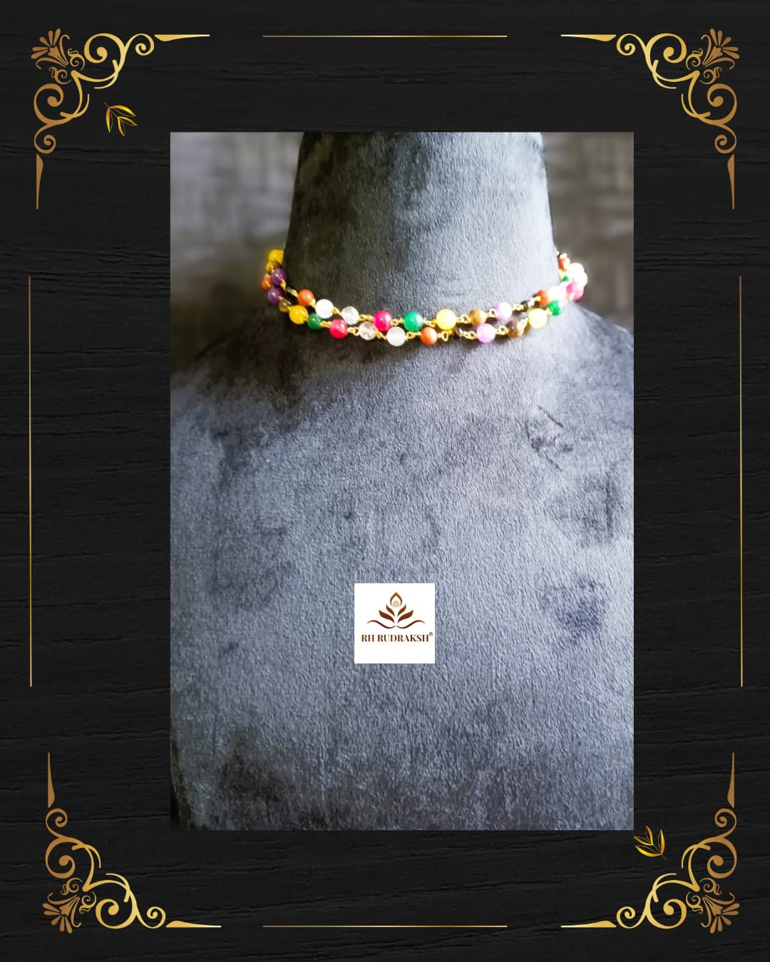 Navratan Stones Mala - 6MM 72  1 Beads