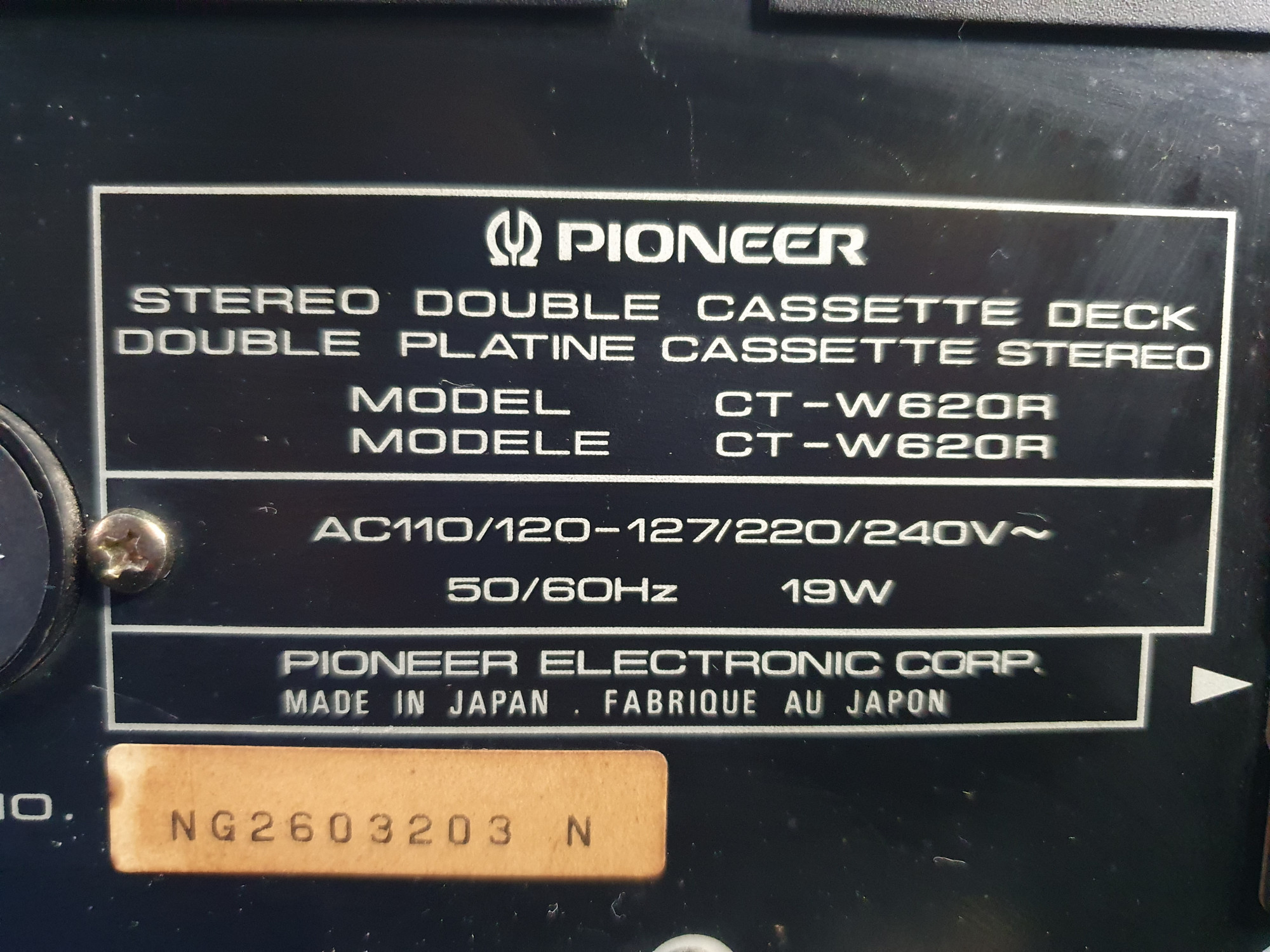 Pioneer CT-W620R