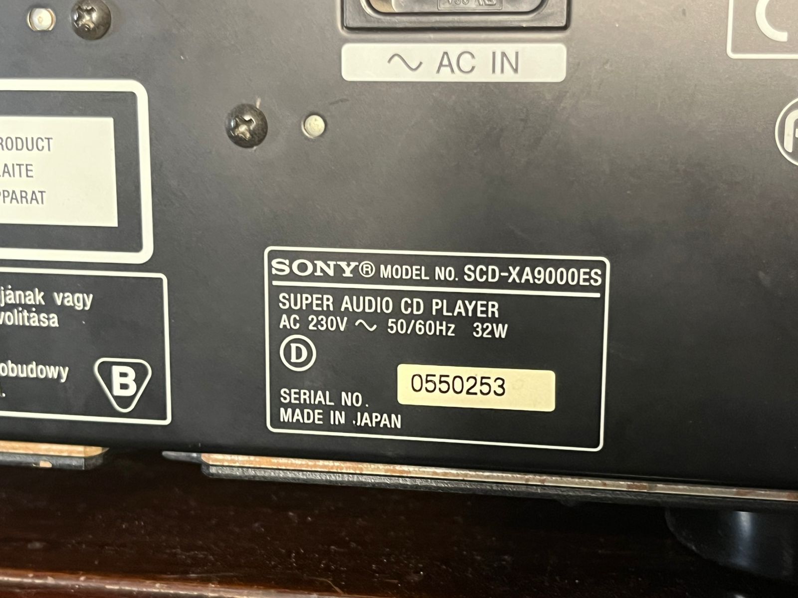 Sony XA9000ES CD Player