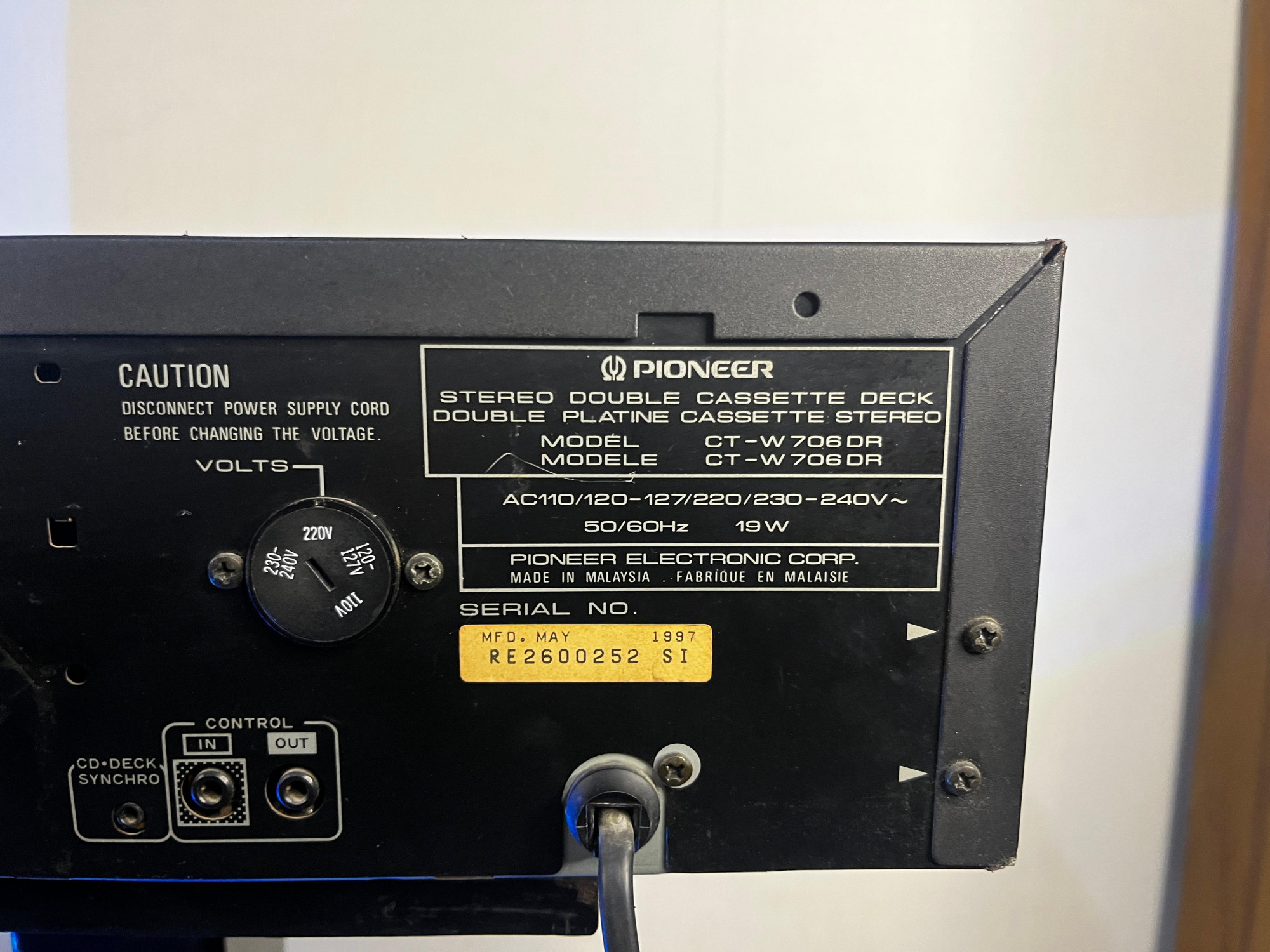 Pioneer CT-W706DR Stereo Double Cassette Deck