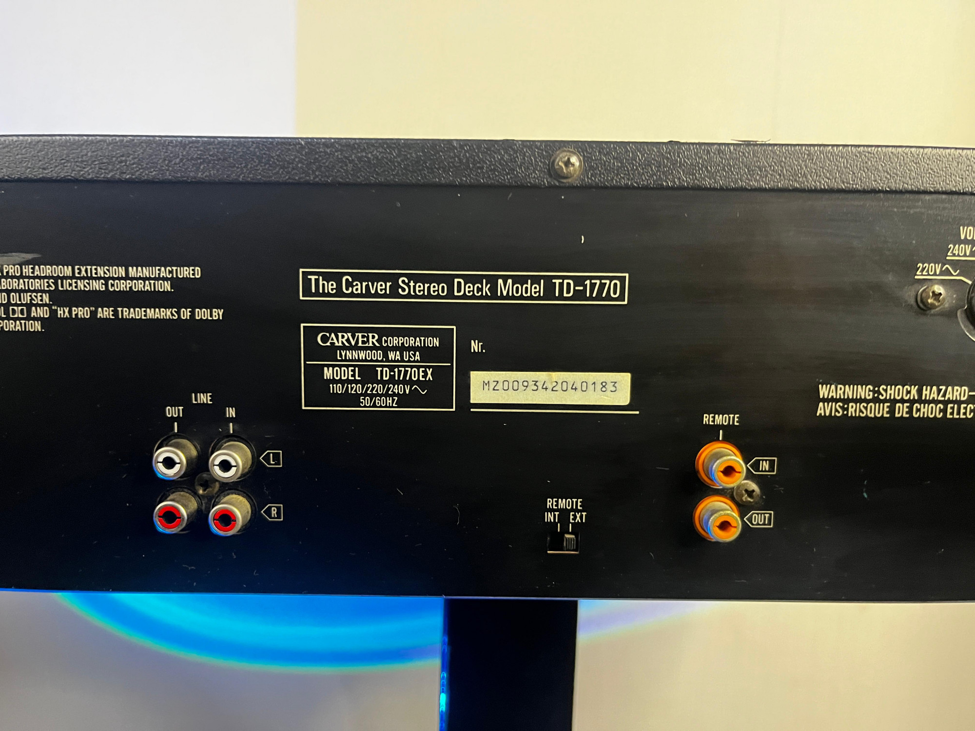 Carver TD 1770 three head cassette deck