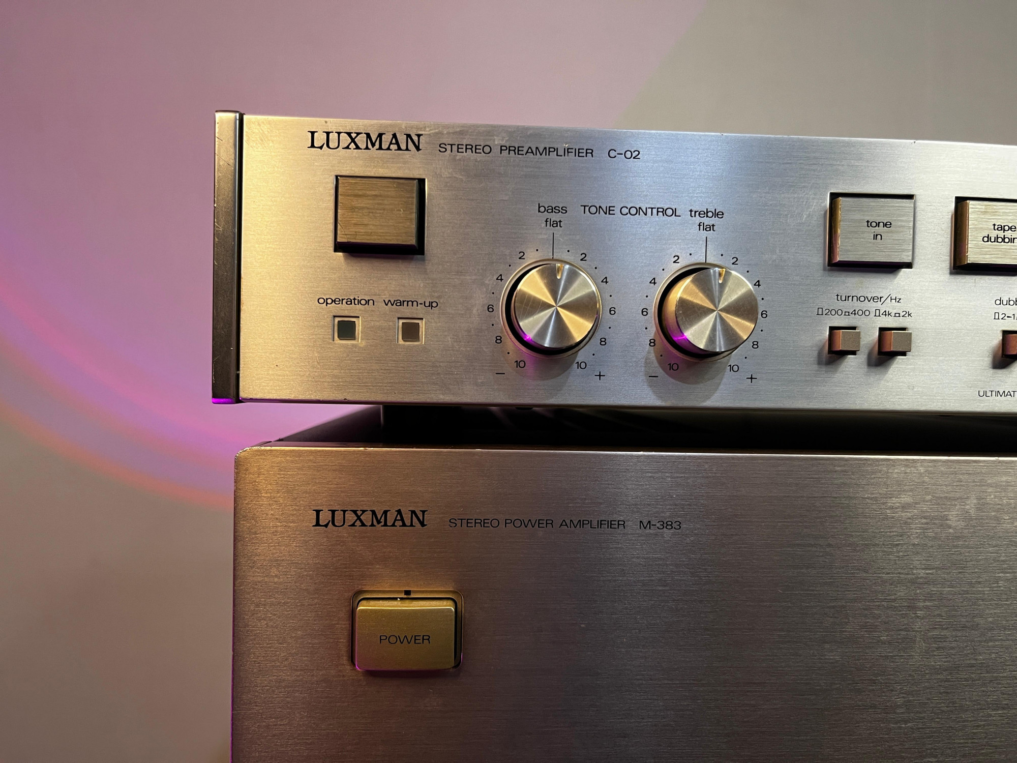 Luxman M 383 stereo power amplifier Luxman C 02 stereo pre amplifier
