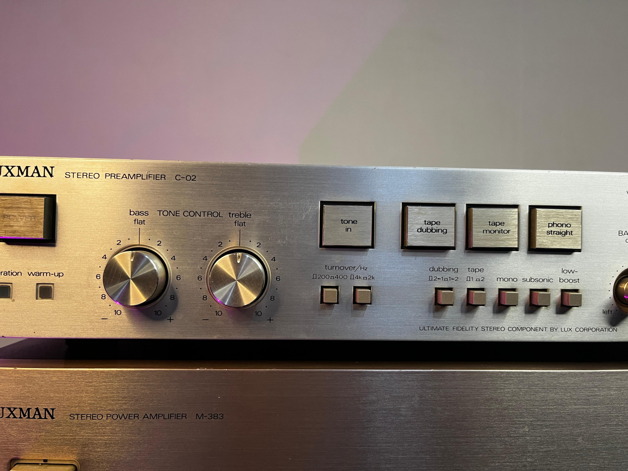 Luxman M 383 stereo power amplifier Luxman C 02 stereo pre amplifier