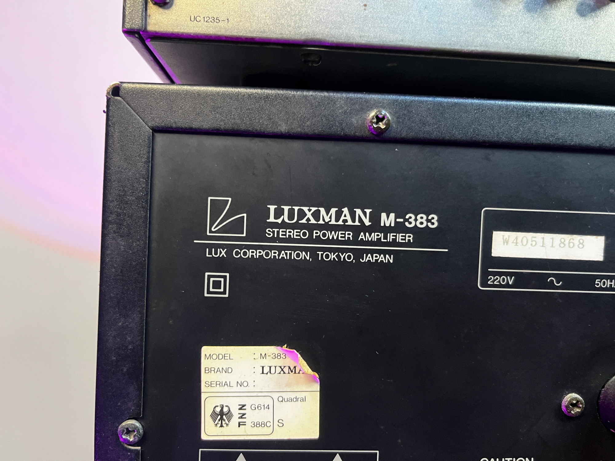 Luxman M 383 stereo power amplifier Luxman C 02 stereo pre amplifier