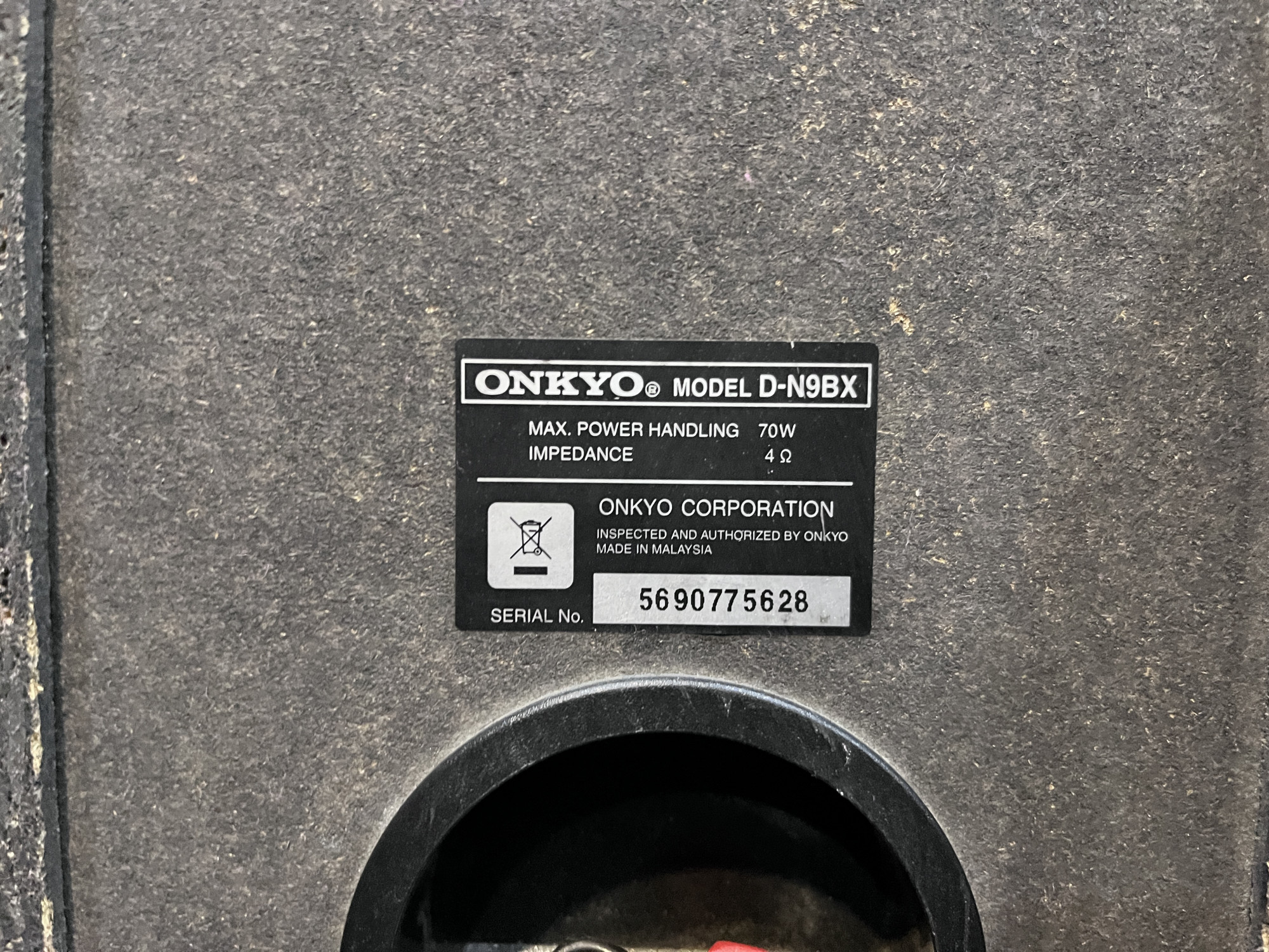 Onkyo D-N9BX and Subwoofer SWA-155X Speaker System