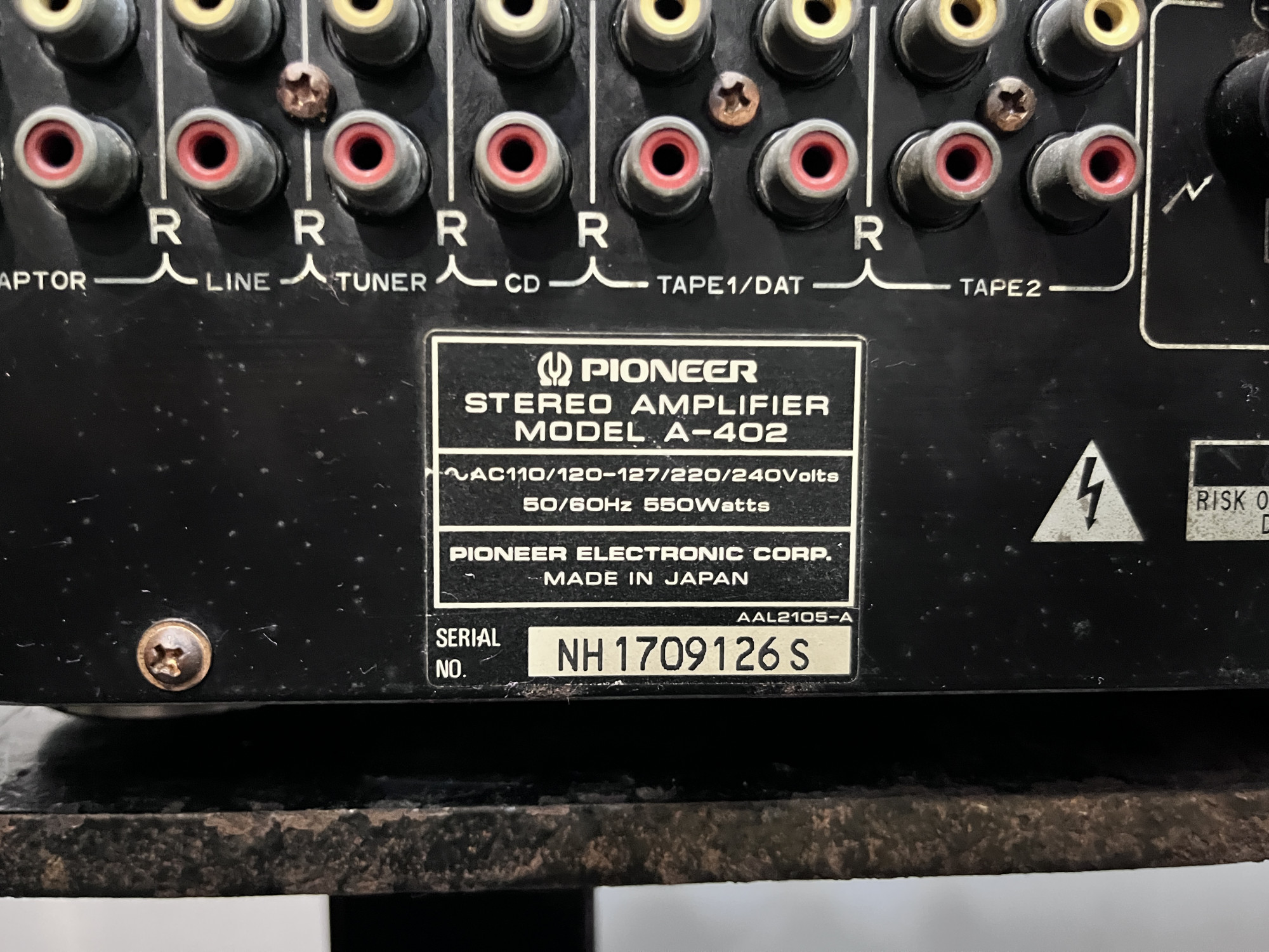 Pionner Stereo Amplifier A-402