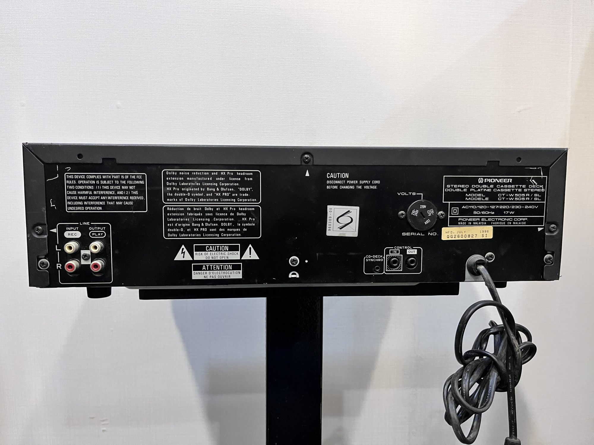 Pioneer casste deck CT W505r