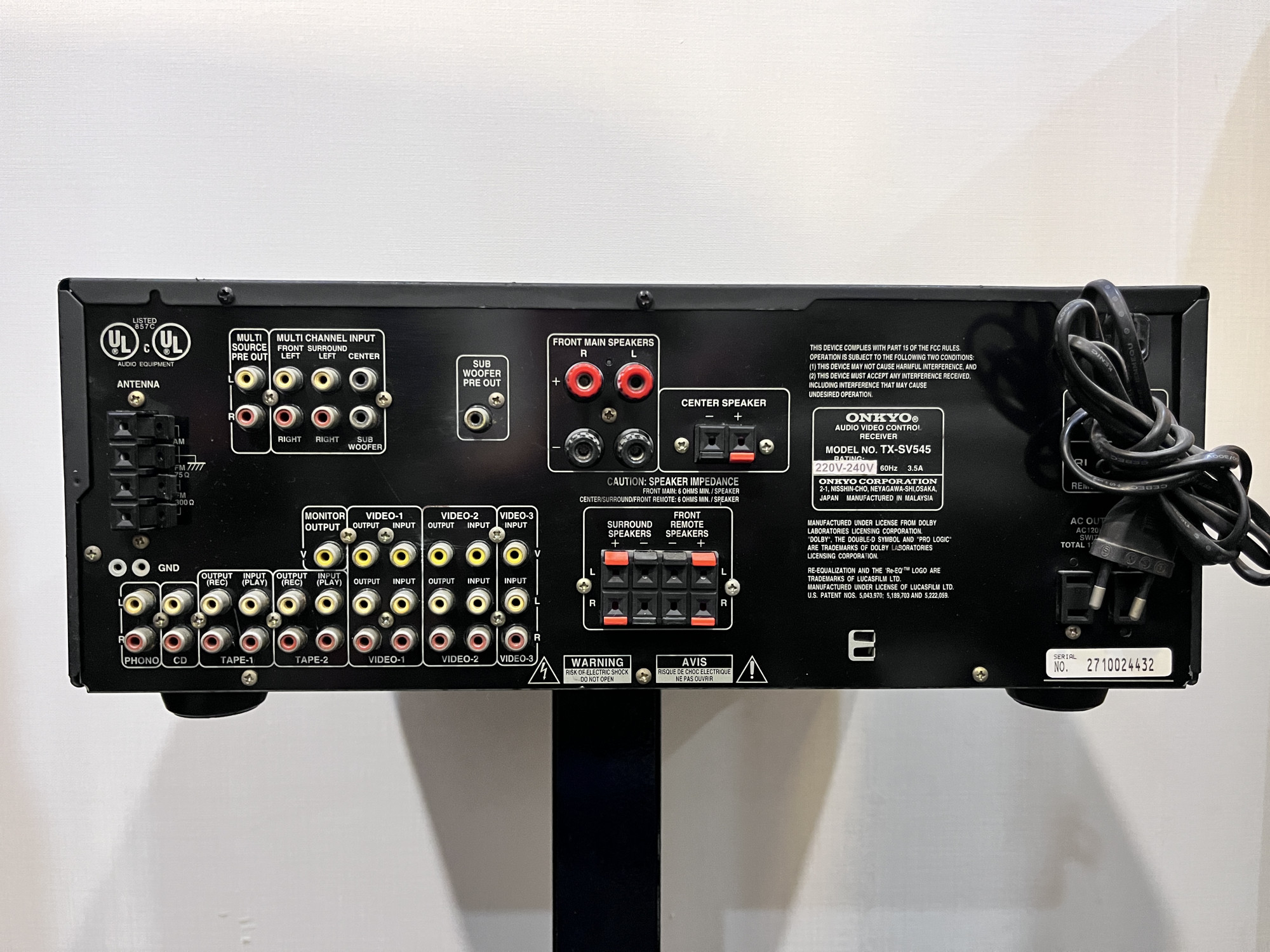 Onkyo audio video control receiver TX-SV545