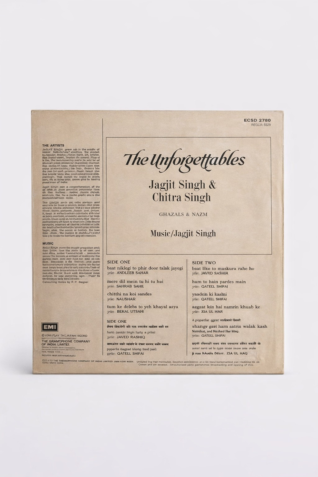 The Unforgettables of Jagjit Singh and Chitra Singh LP