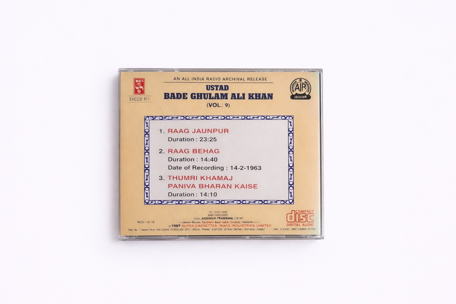 Ustad Bade Ghulam Ali Khan Vol 9