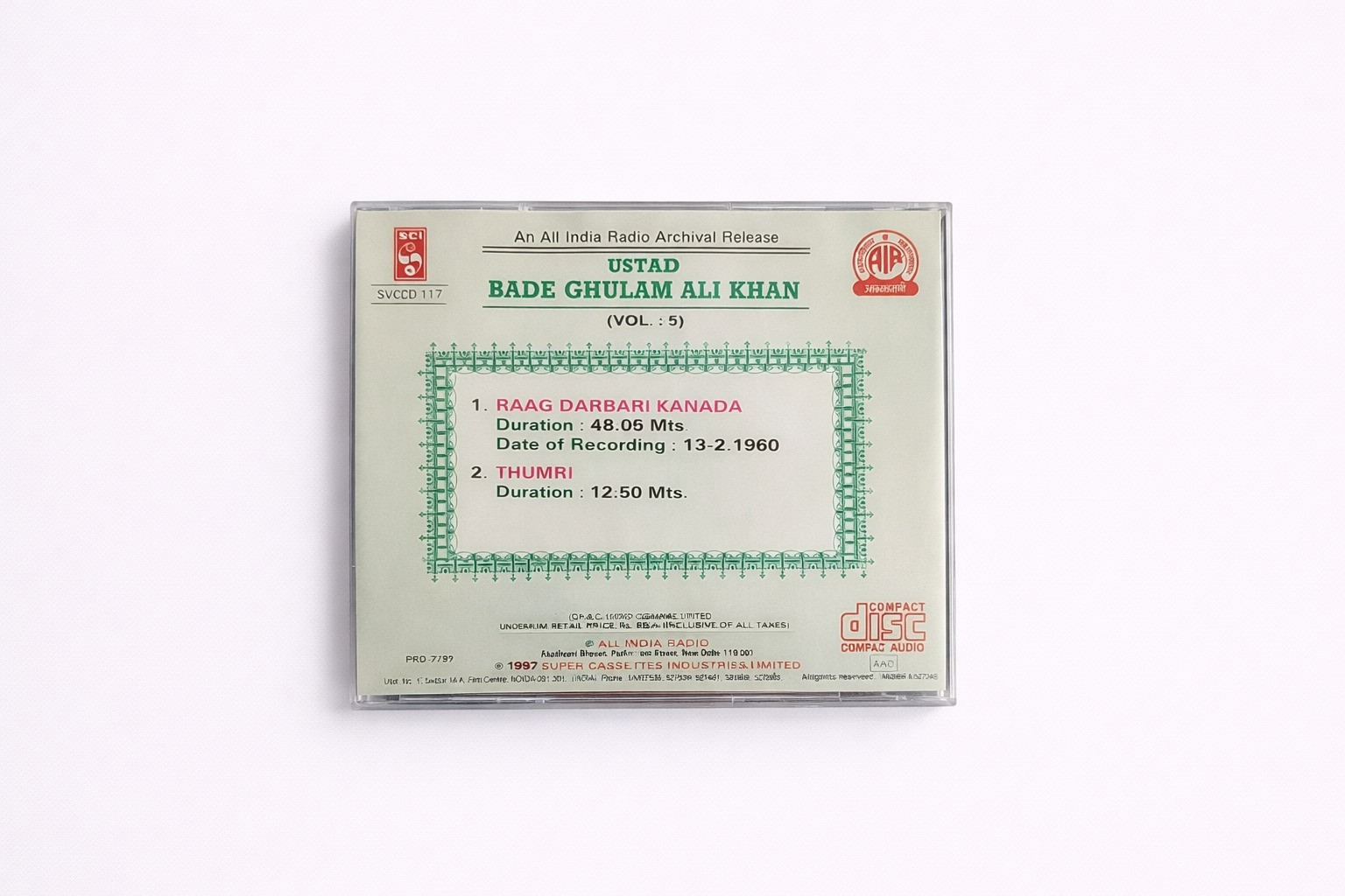 Ustad Bade Ghulam Ali Khan Vol 5