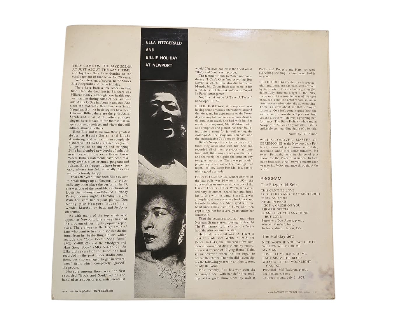 Ella Fitzgerald Billie Holiday At Newport