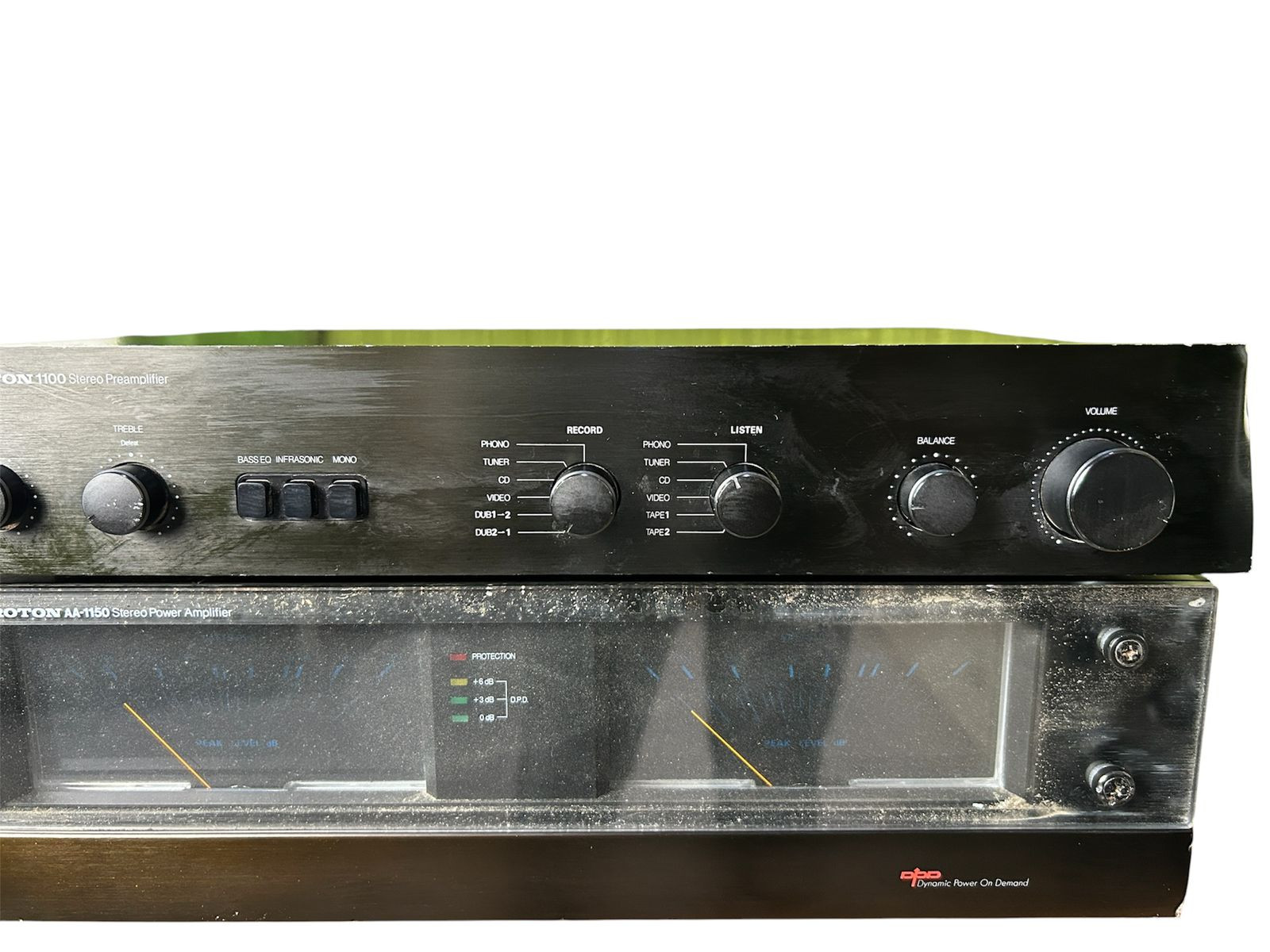 Proton 1100 Stereo Preamplifier Top Unit Proton AA-1150 Stereo Power Amplifier Bottom Unit