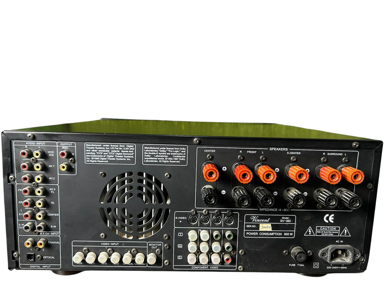 Vincent SV-382 Digital Control 61 Channel Audio Video Surround Amplifier