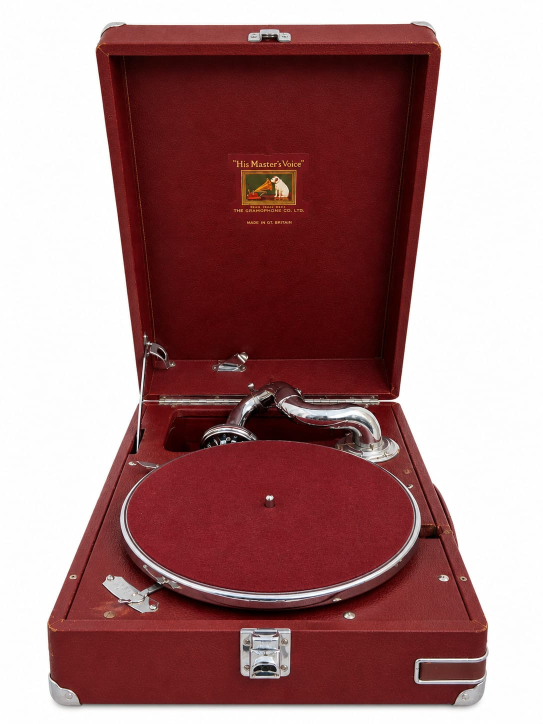 His Masters Voice suitcase gramophone by HMV