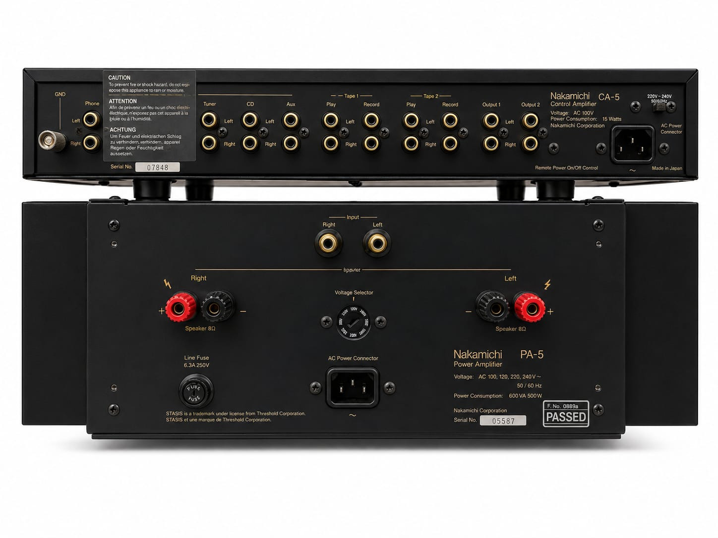 Nakamichi CA-5 Control amplifier PA-5 Power amplifier