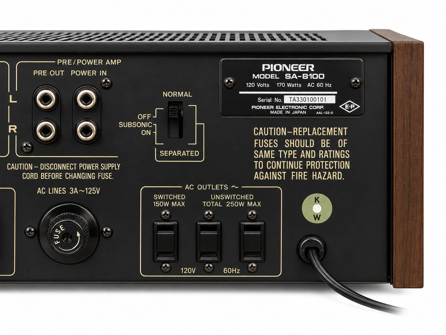 Pioneer SA-8100 Stereo Amplifier
