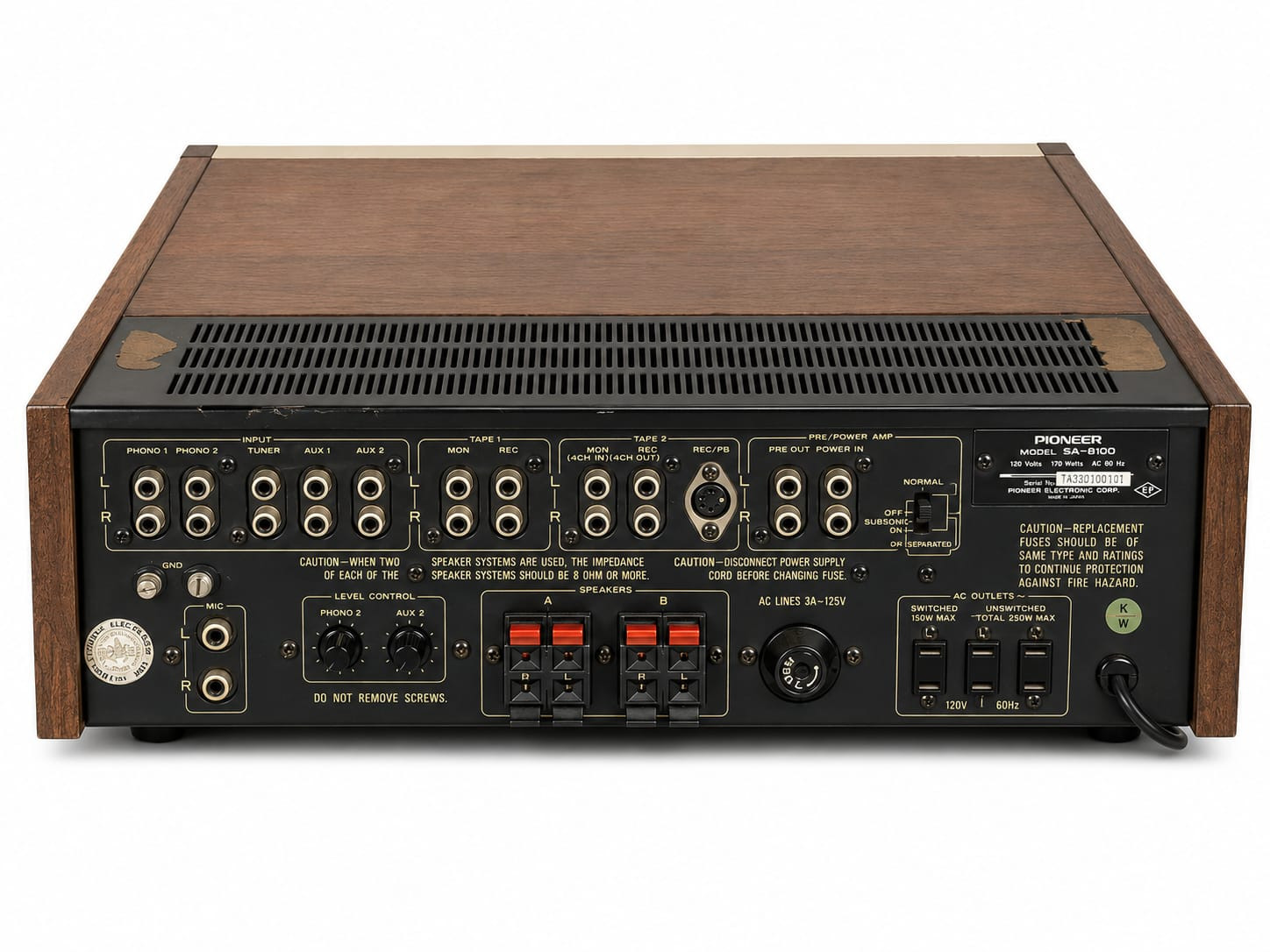 Pioneer SA-8100 Stereo Amplifier