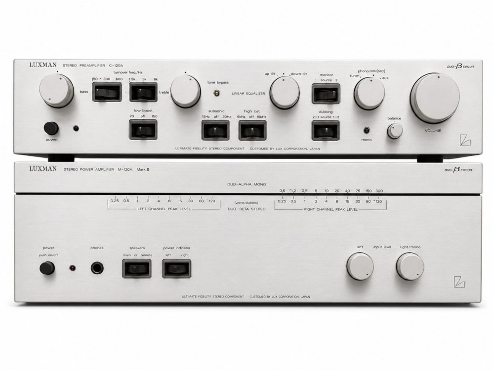 Image of Luxman M 383 stereo power amplifier &amp; Luxman C 02 stereo pre amplifier