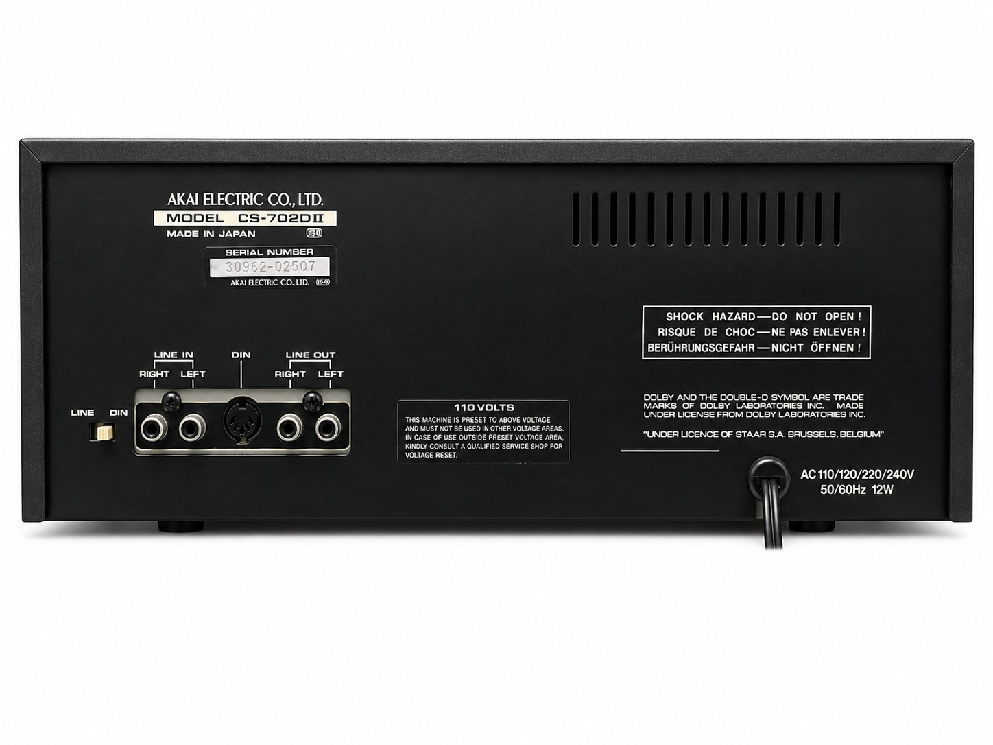 Akai stereo cassette deck CS-702DII