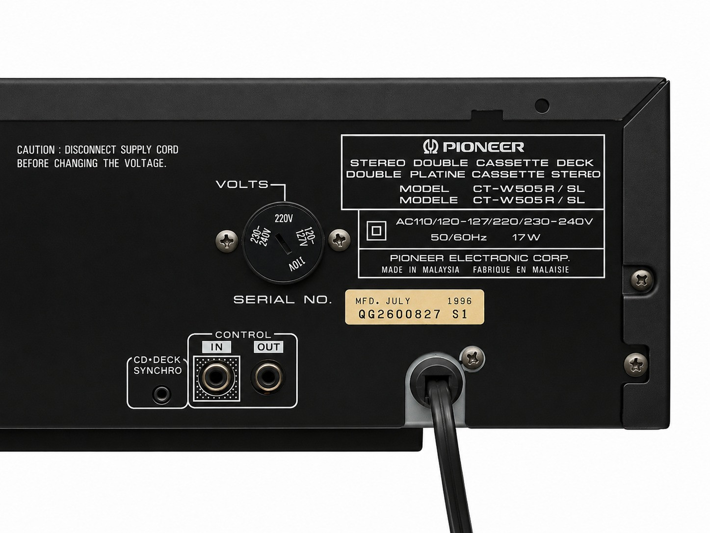 Pioneer casste deck CT W505r