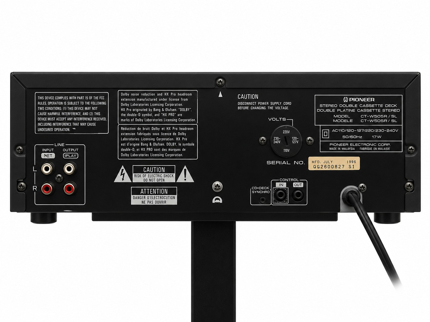 Pioneer casste deck CT W505r