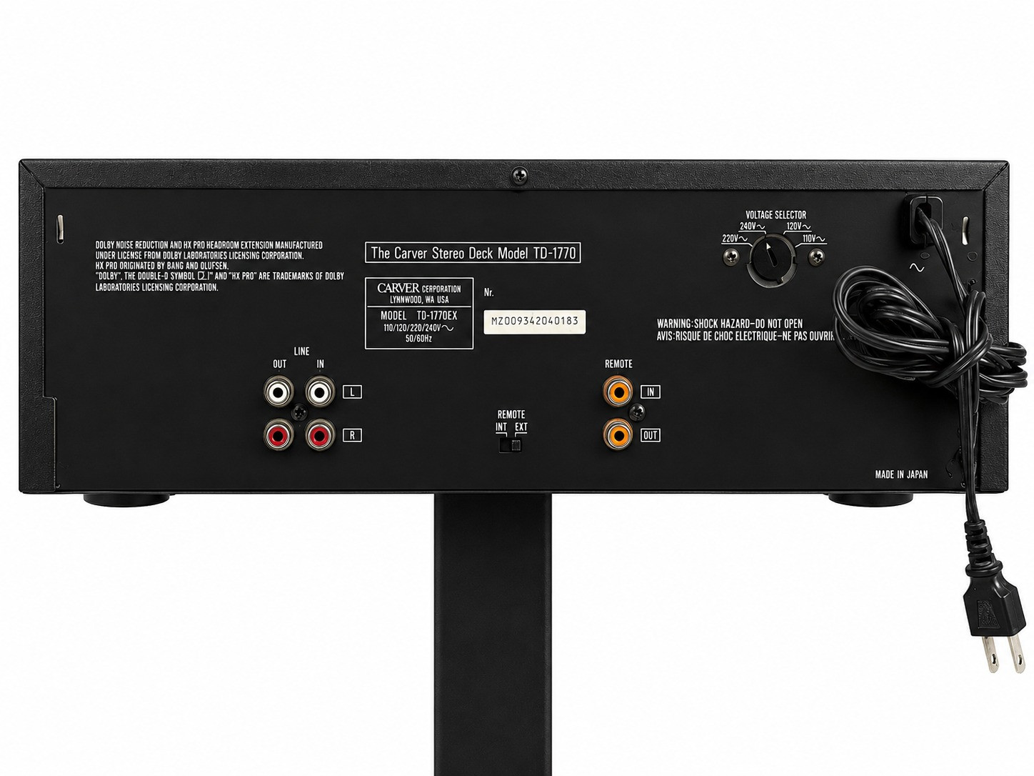 Carver TD 1770 three head cassette deck