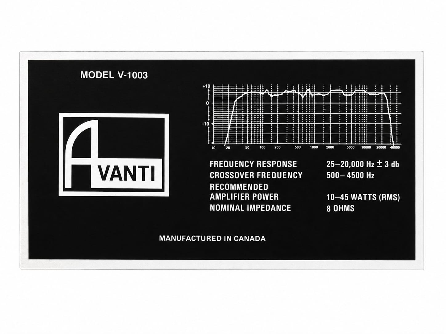 Avante Model V1003 Speaker
