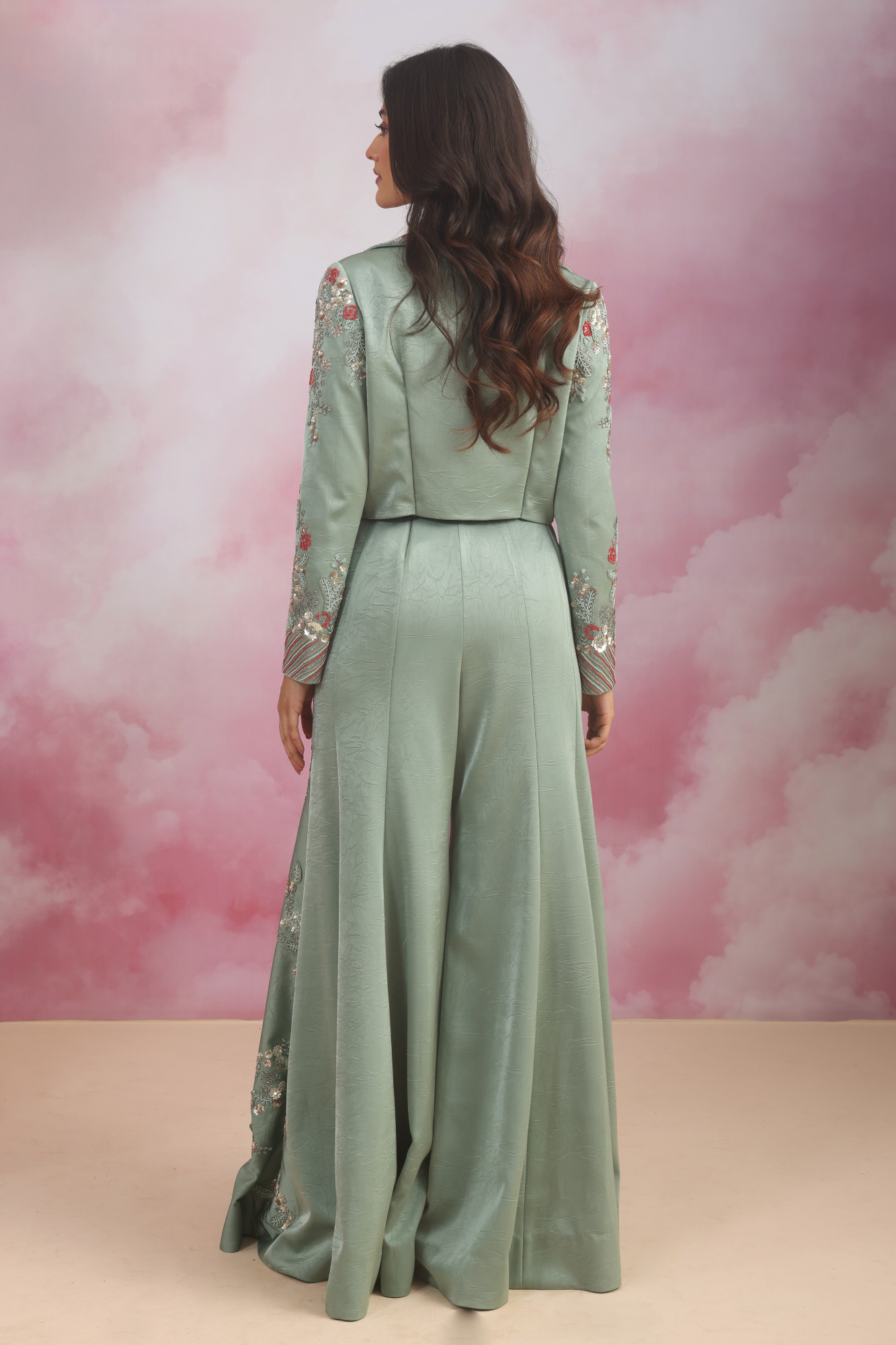 FLARE PANT WITH EMBROIDERED JACKET