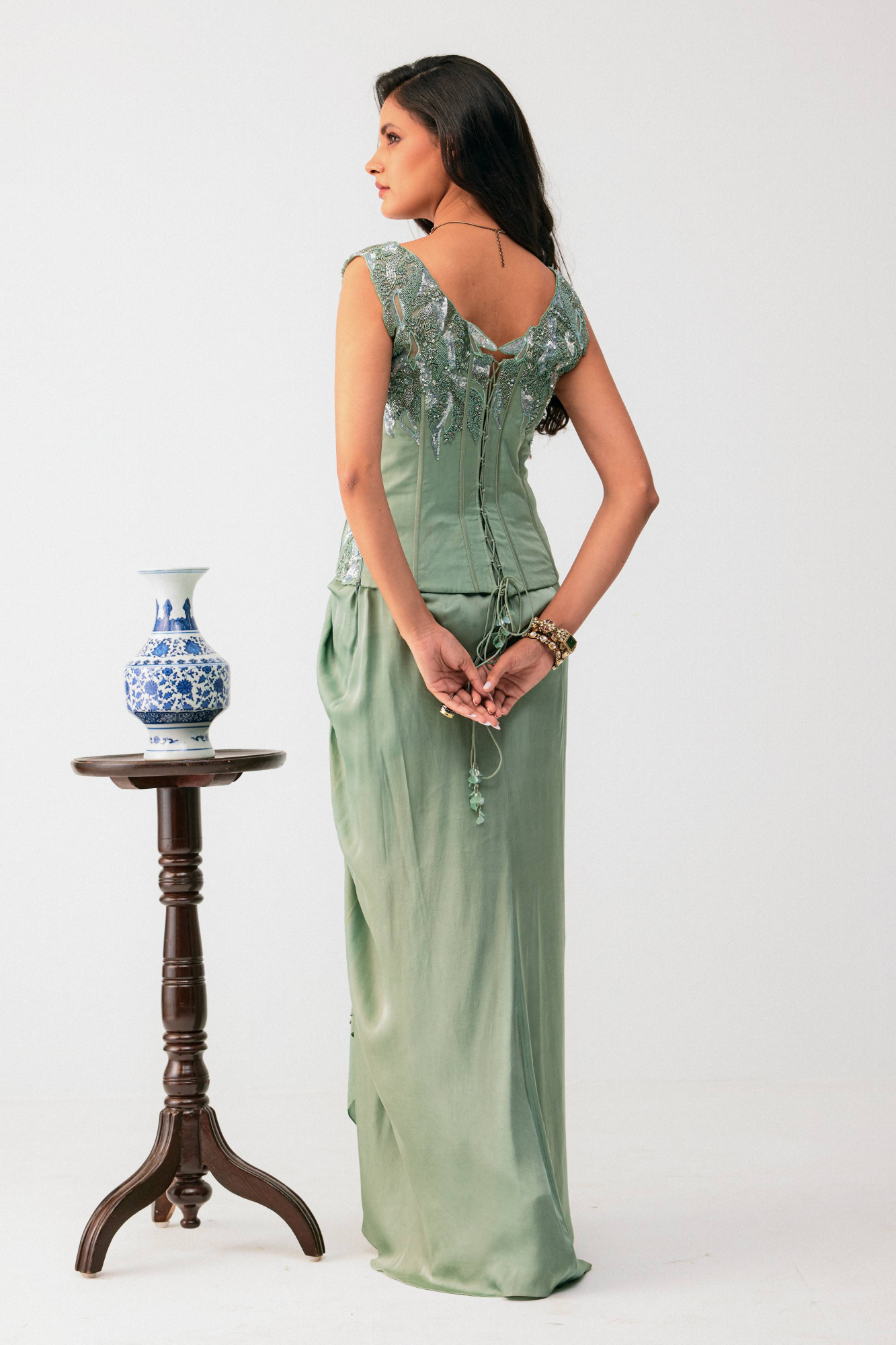 JACKET WITH DRAPE SKIRT