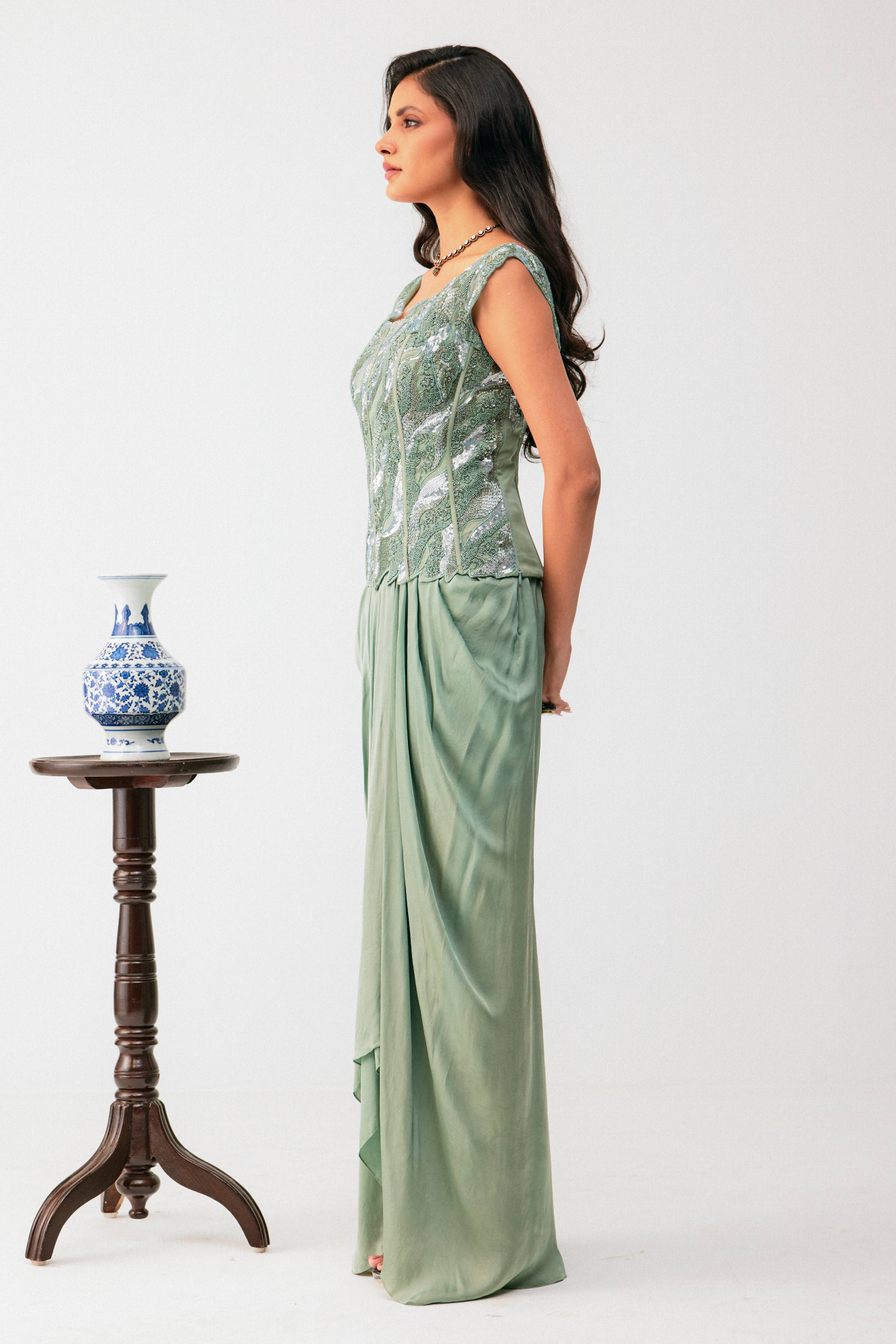 JACKET WITH DRAPE SKIRT