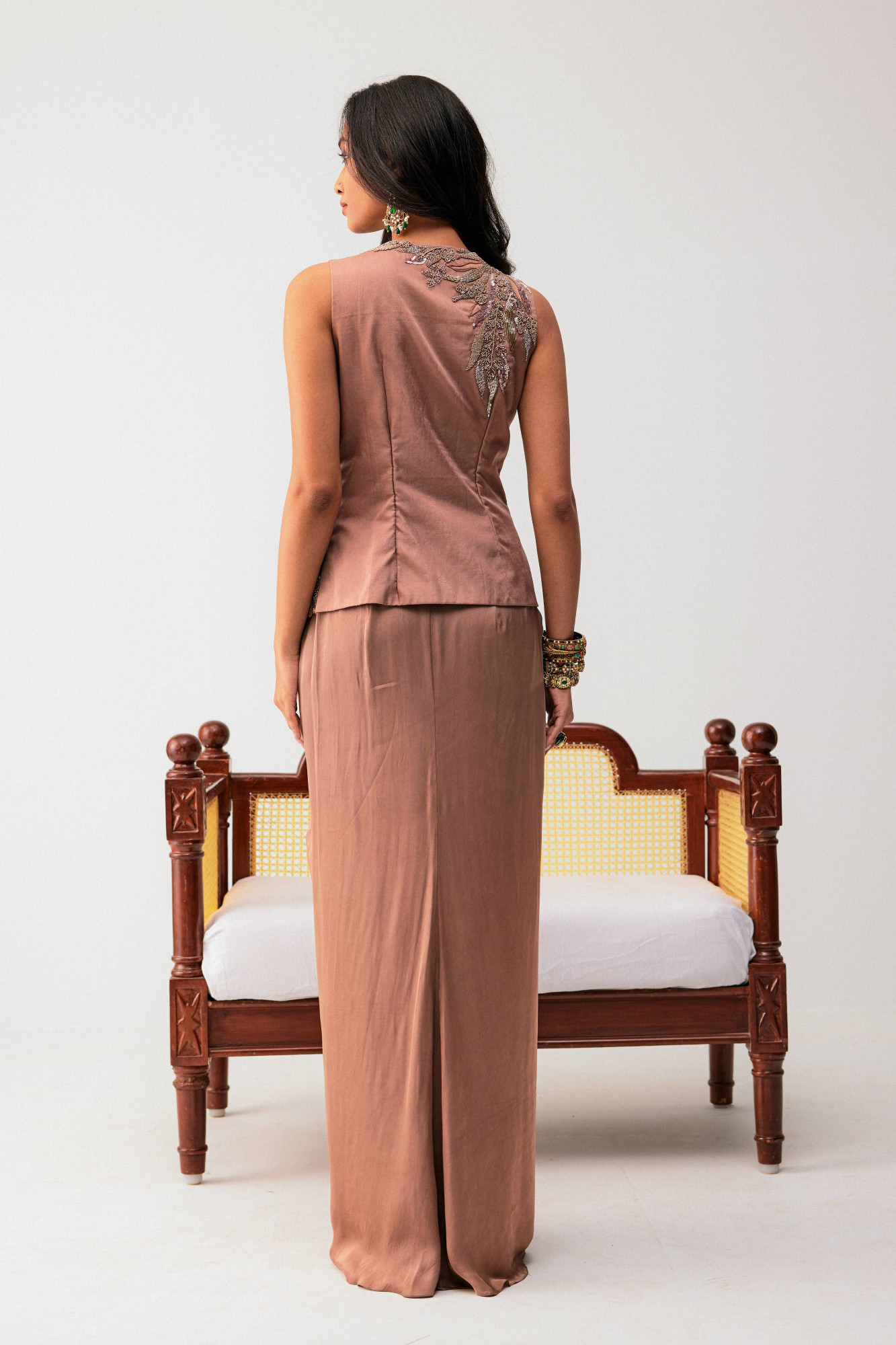 JACKET WITH DRAPE SKIRT