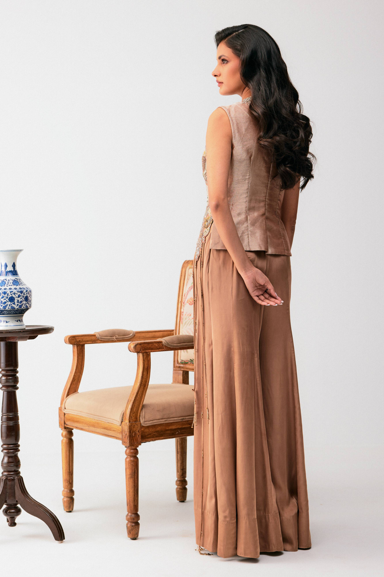 FLARE PANT WITH EMBROIDERED JACKET