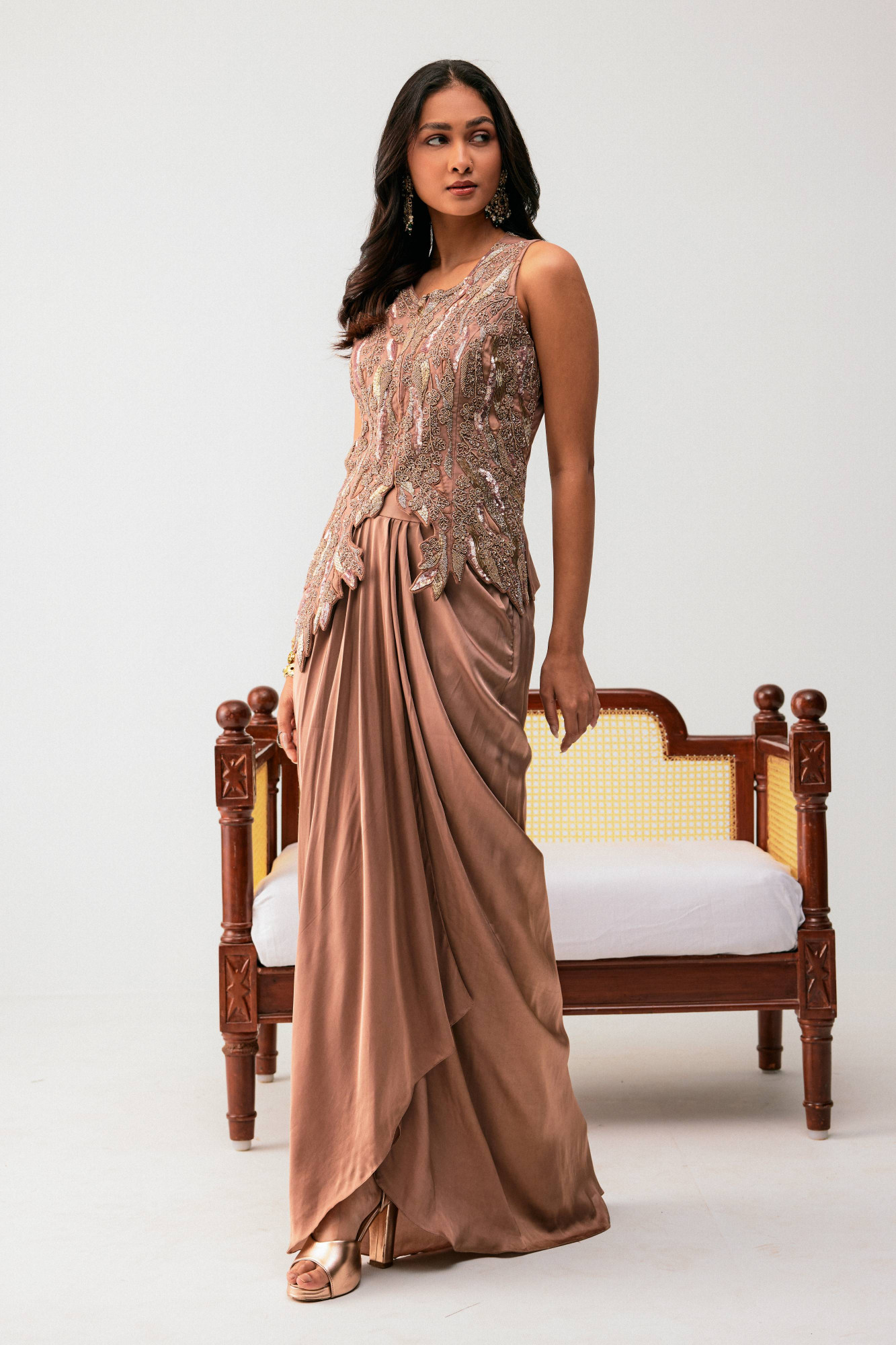 JACKET WITH DRAPE SKIRT