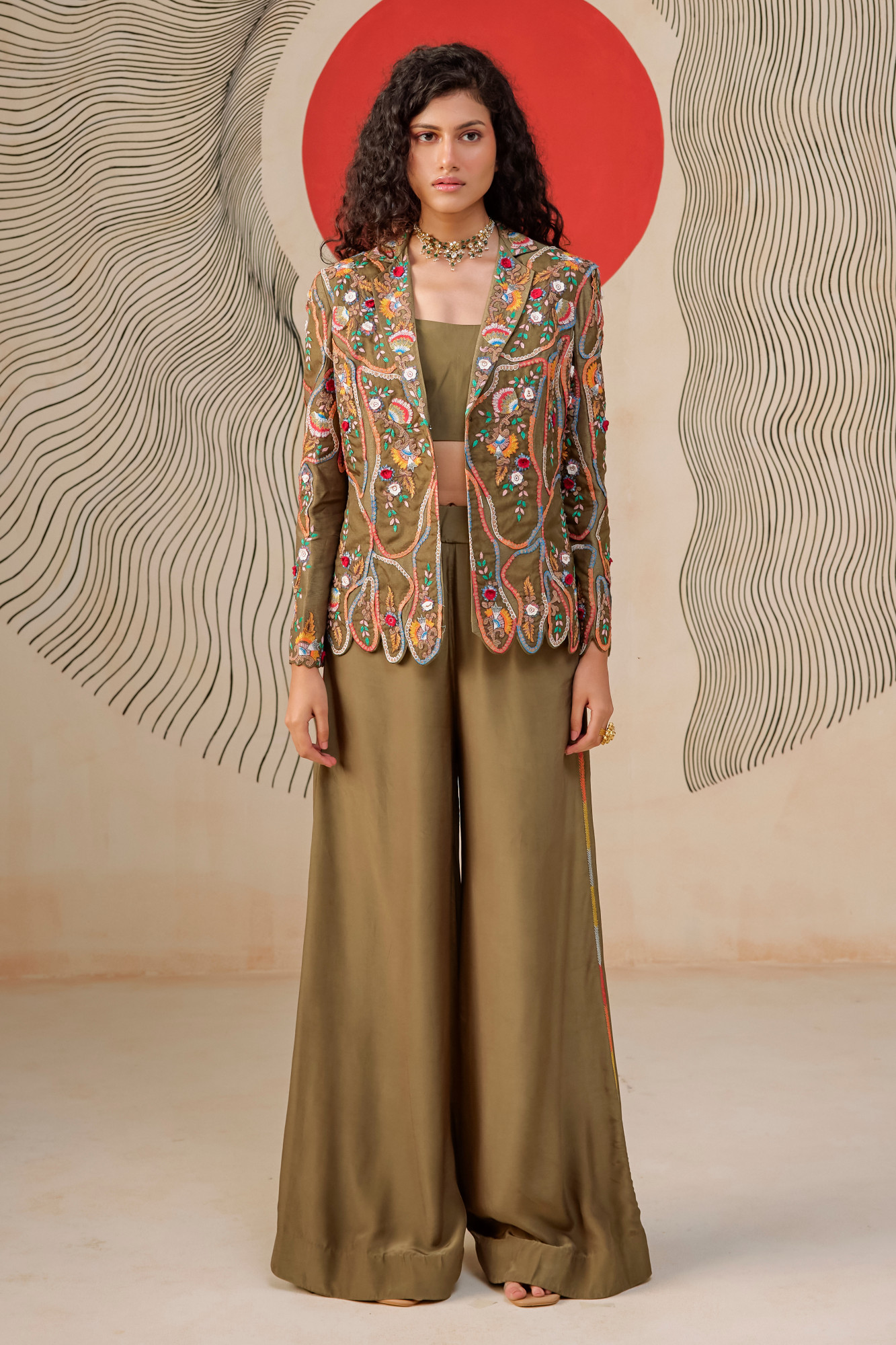 SAP GREEN BLAZER SET