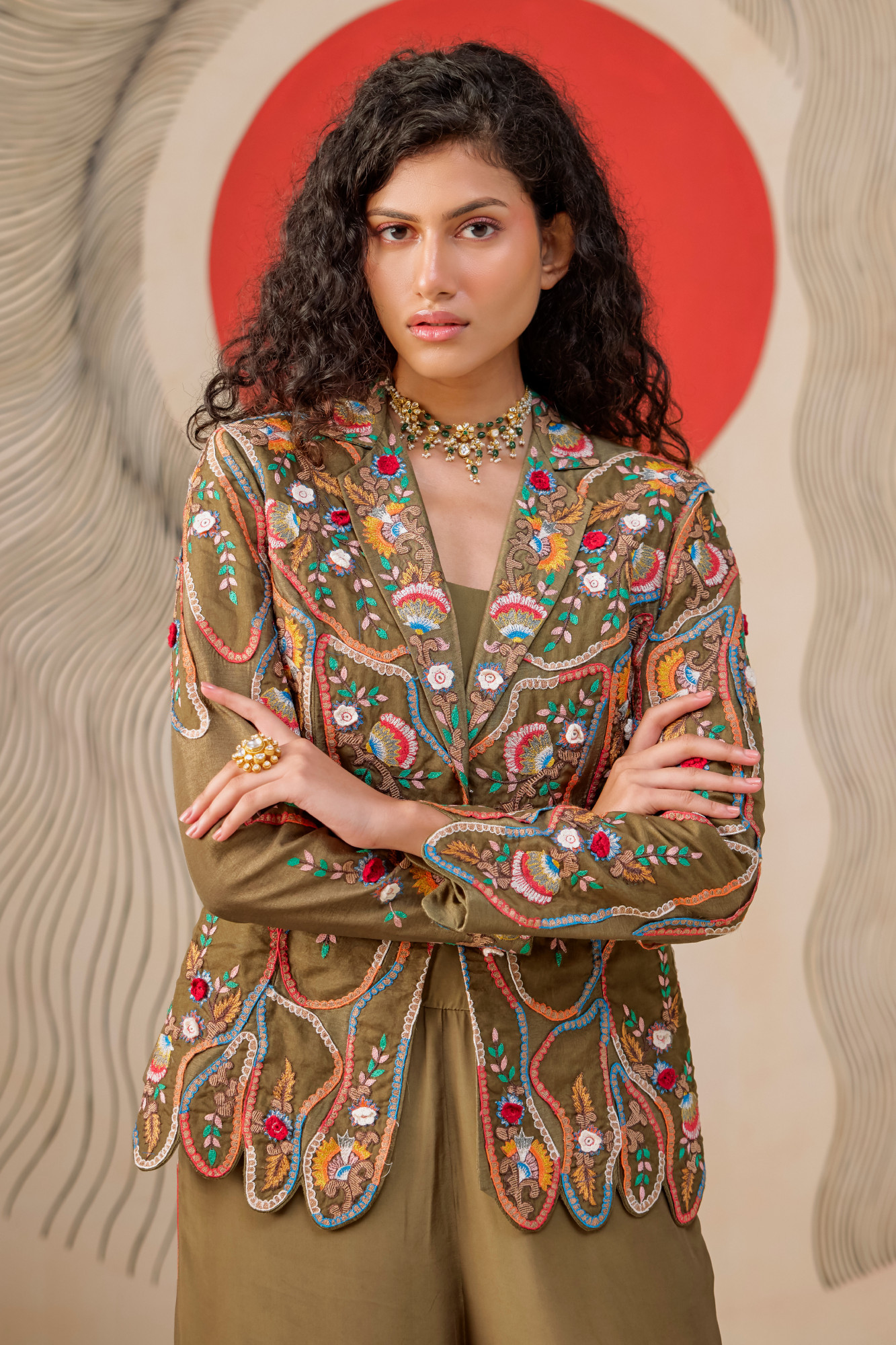 SAP GREEN BLAZER SET