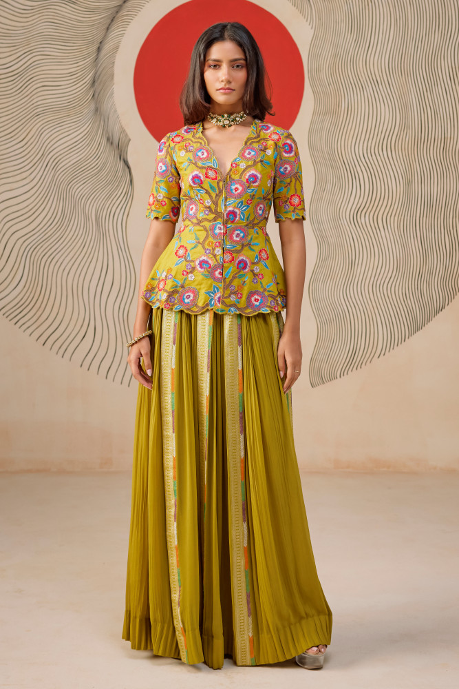 LIME GREEN SHARARA SET