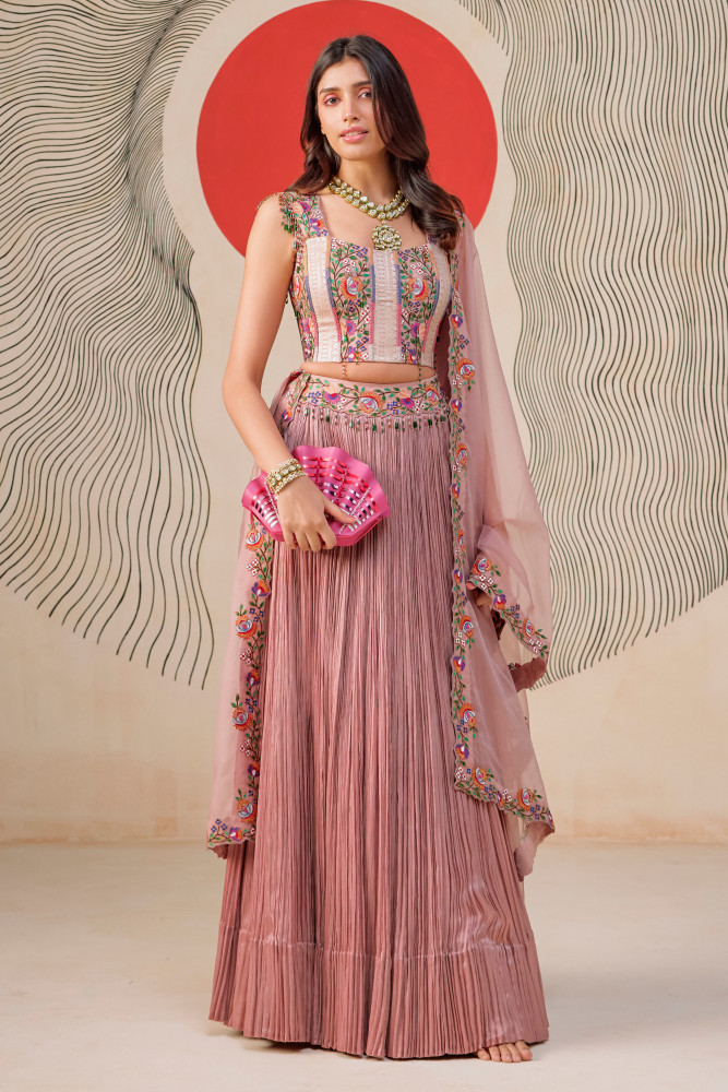 OLD ROSE LEHENGA SET WITH DUPATTA