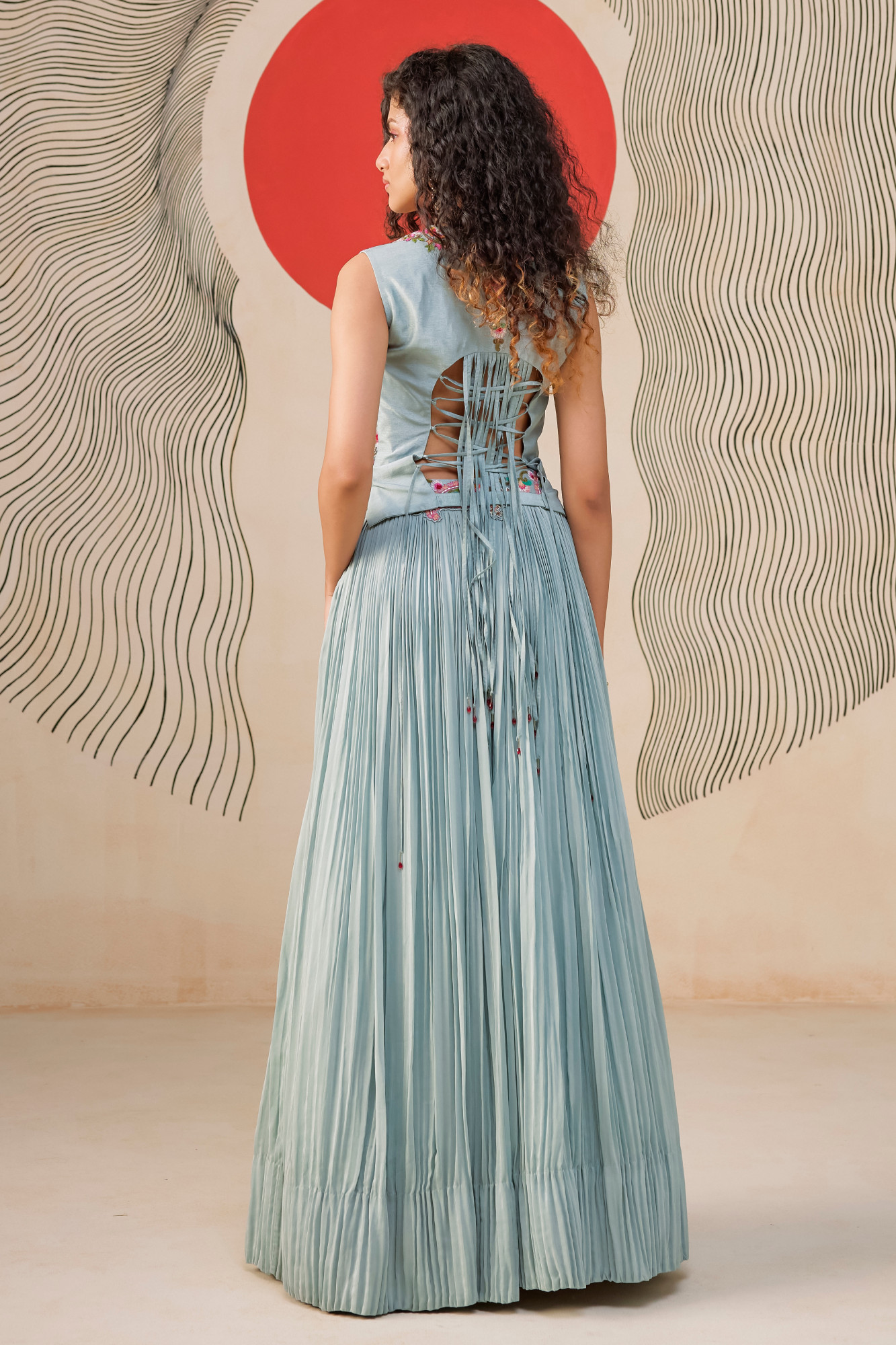 DUSKY BLUE LEHENGA SET WITH DUPATTA