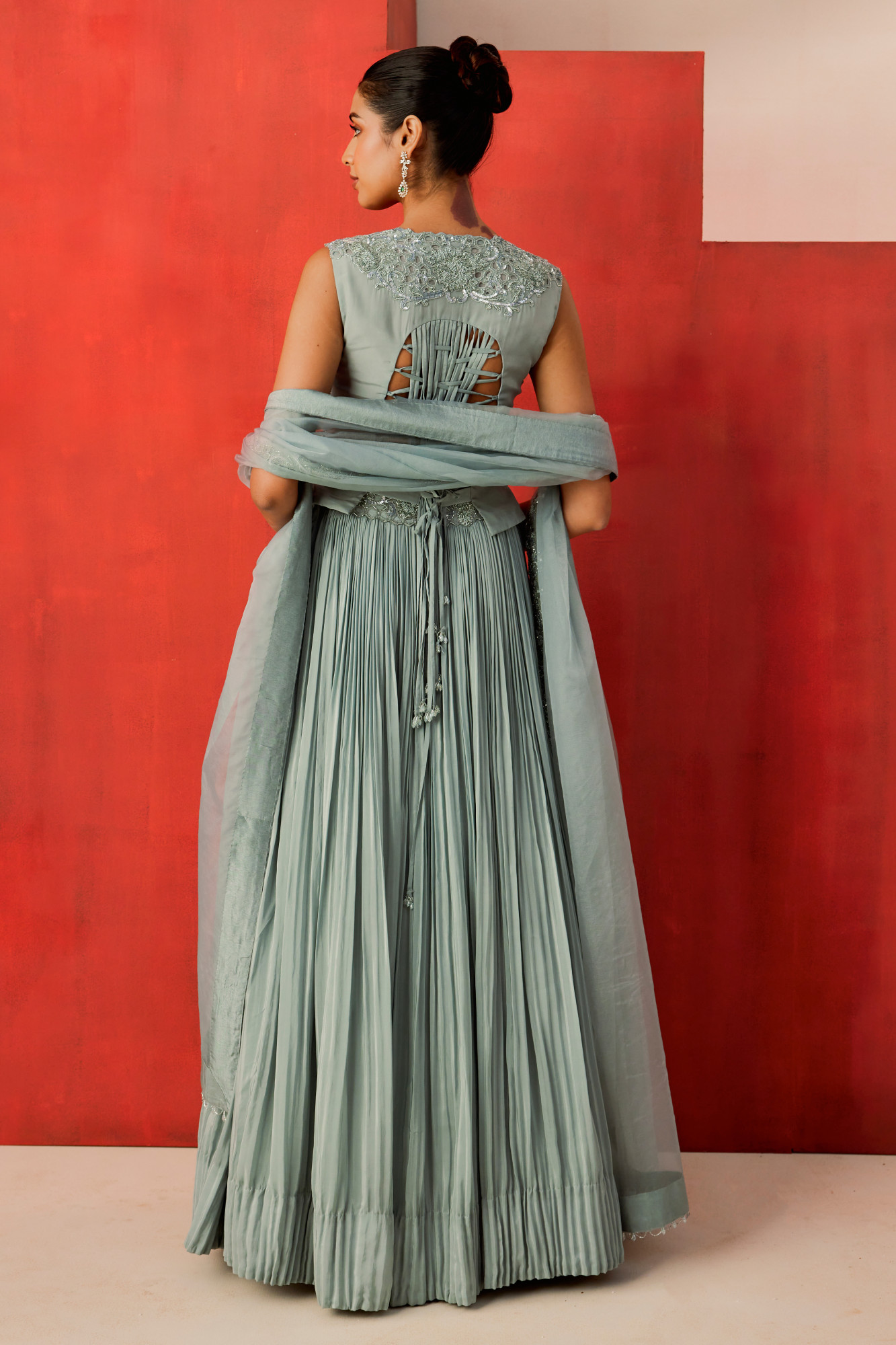 DUSKY BLUE LEHENGA SET WITH DUPATTA