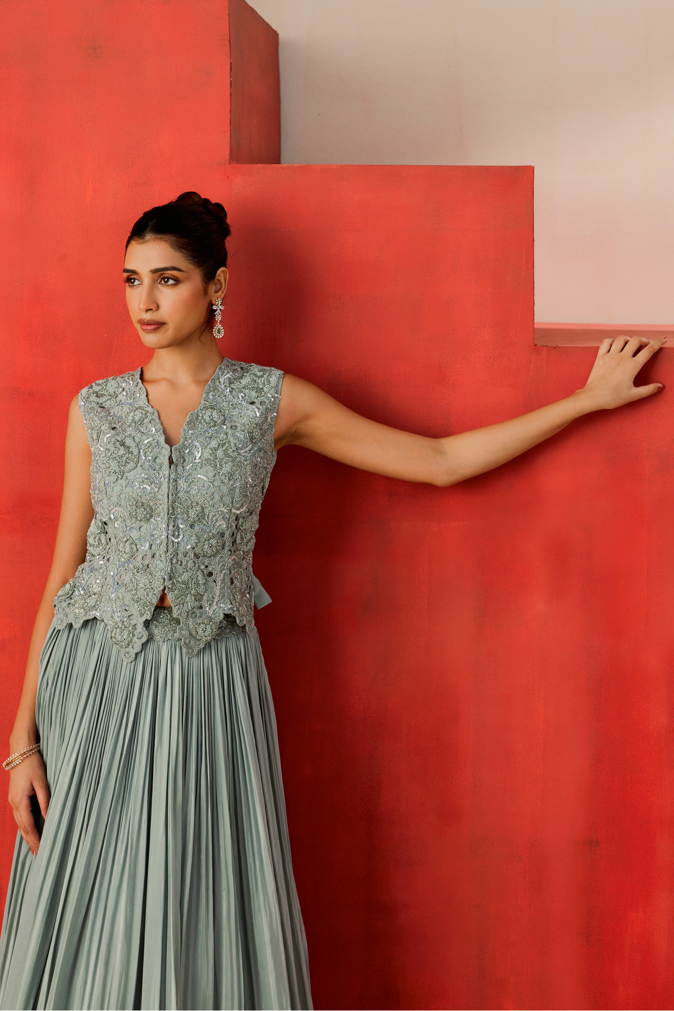 DUSKY BLUE LEHENGA SET WITH DUPATTA