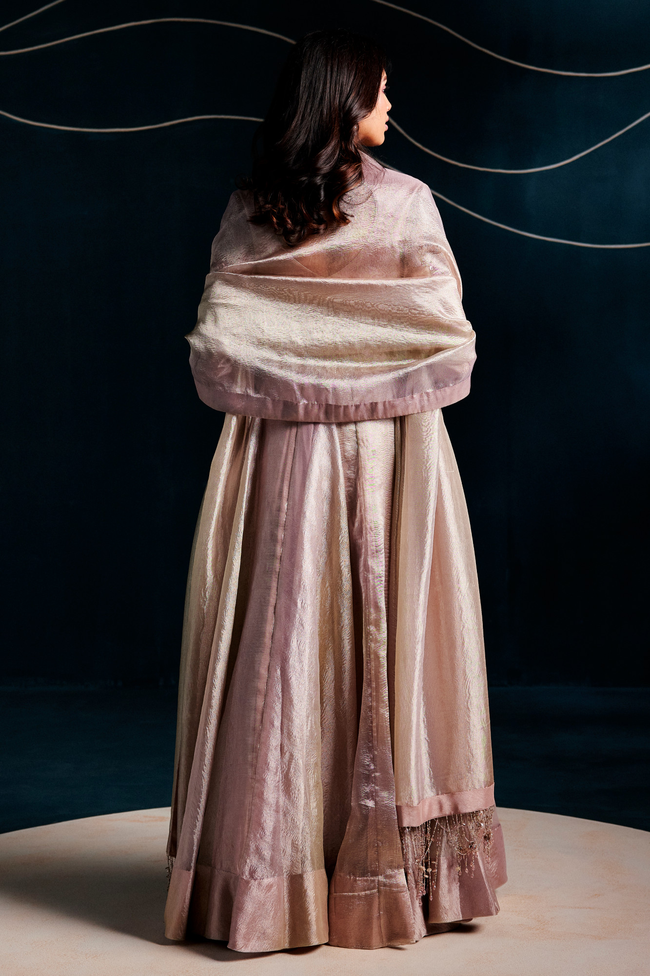 PINK- GOLDEN LEHENGA SET