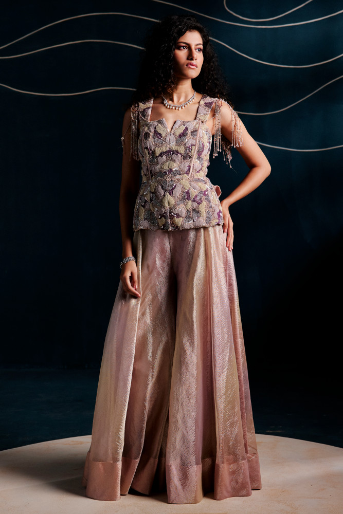 PINK- GOLDEN PANT SET