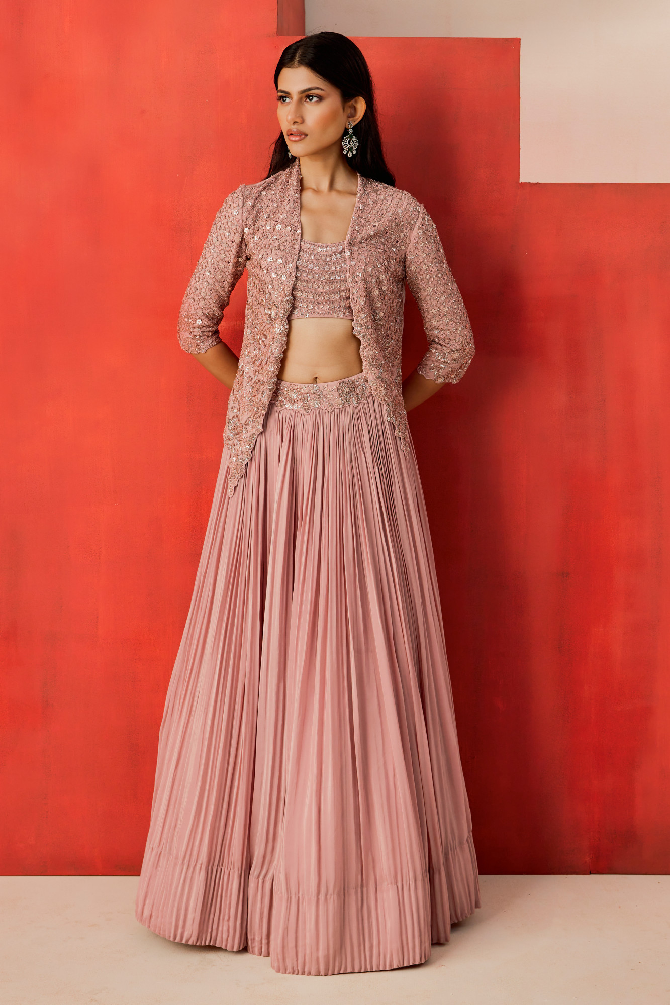 DUSKY PINK LEHENGA SET