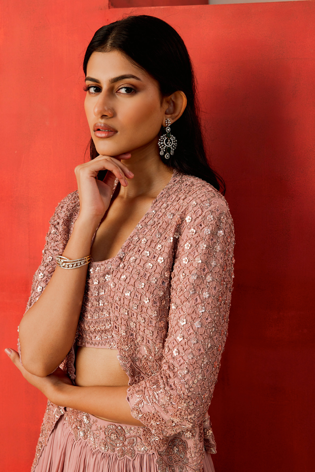 DUSKY PINK LEHENGA SET