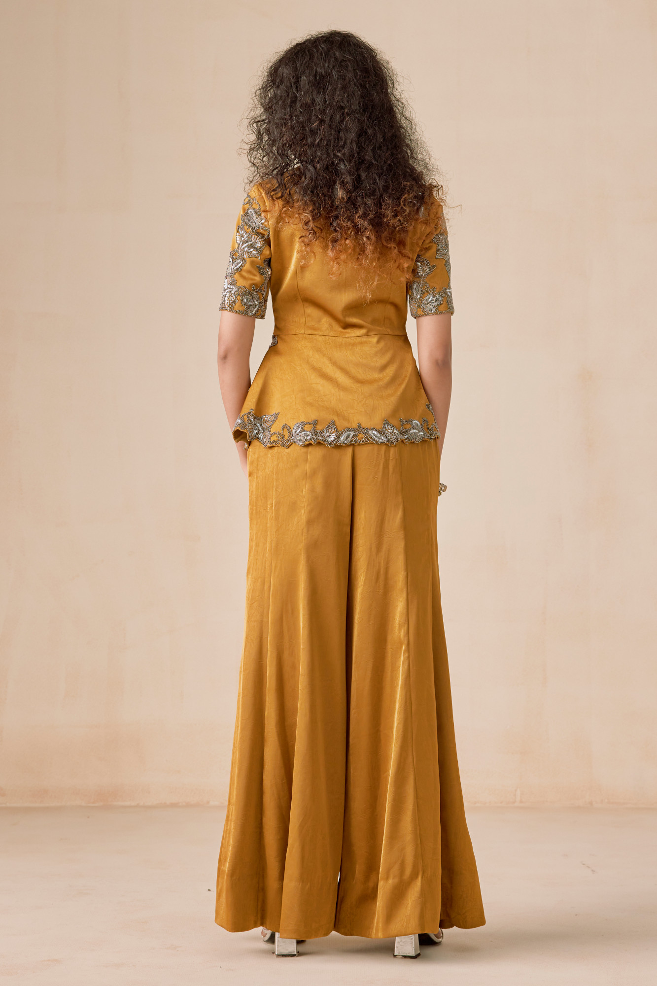 DARK MUSTARD FLARED PANT SET