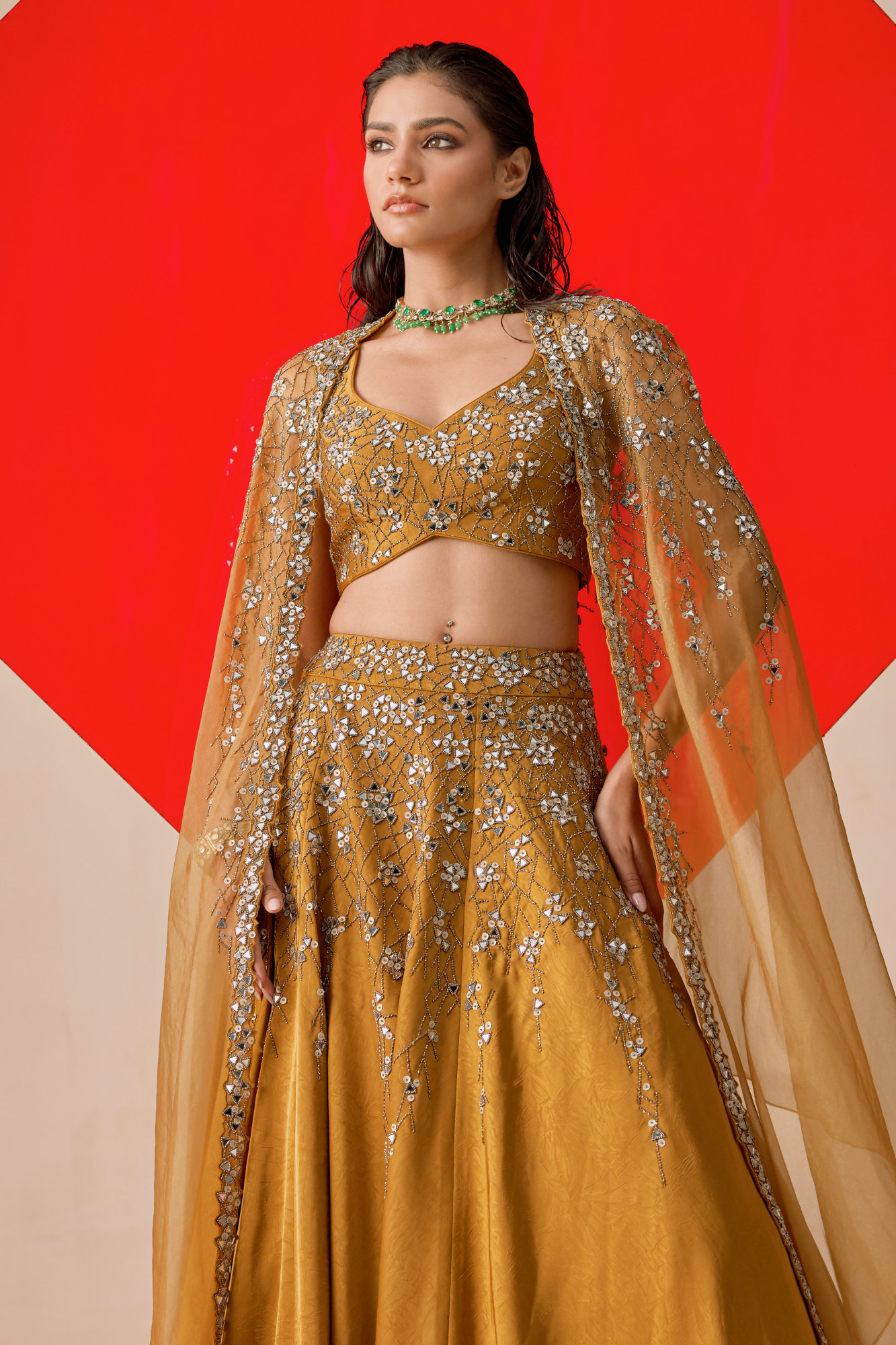 DARK MUSTARD LEHENGA SET
