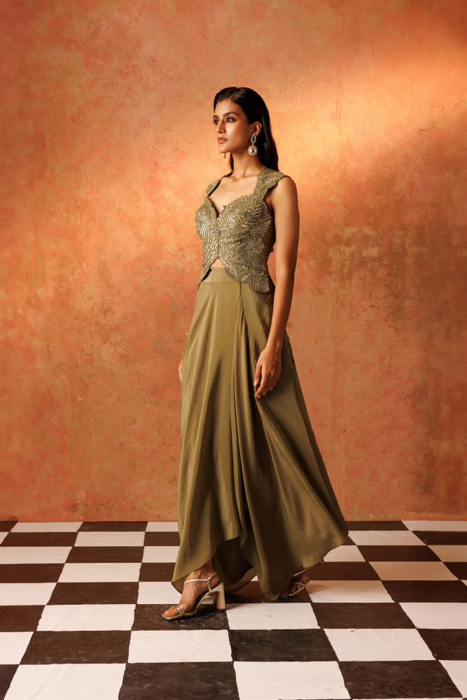 slim fit dress slacks Forest Sap Tunic Dress: Shop Elegant Embroidered Styles main image 1