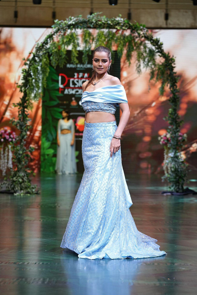 Image of Celeste Frost Couture Drape Skirt Set